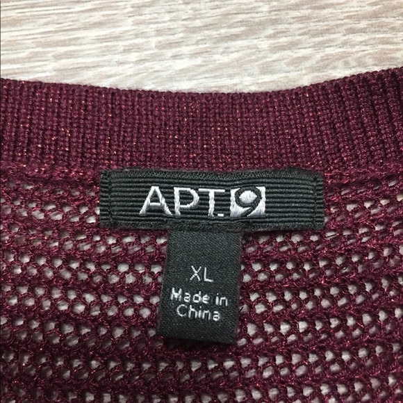 APT9 Burgundy Sweater 3/4 Sleeve Sparkle XL - Picture 8 of 14